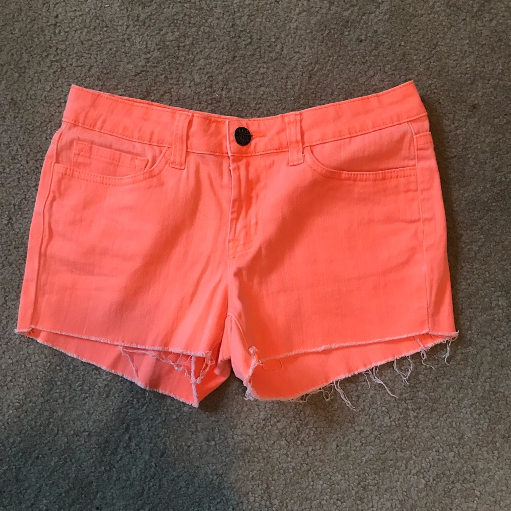 Hybrid & Company Neon Orange Jean Shorts Size 7
